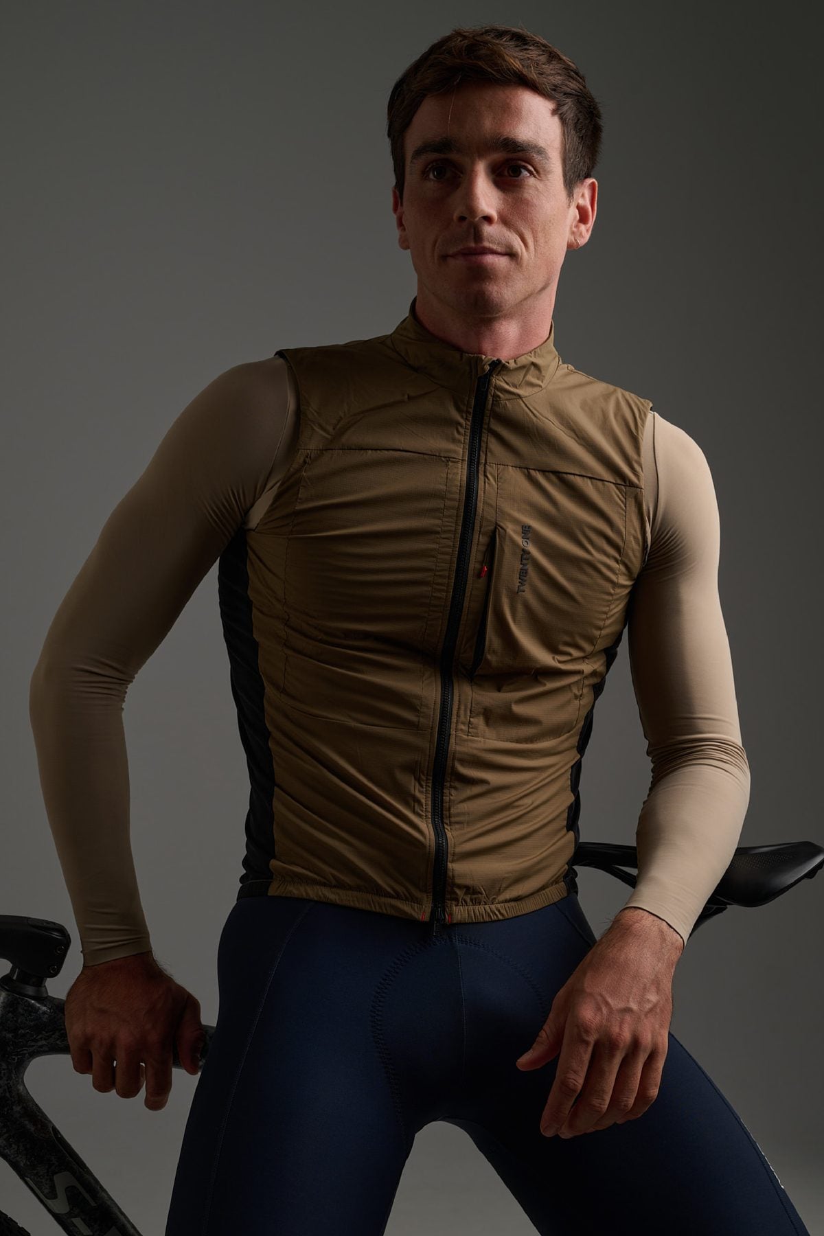 Cyclist wearing Twenty One Cycling apparel